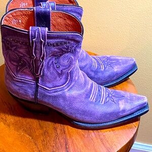 Purple ankle cowboy boots